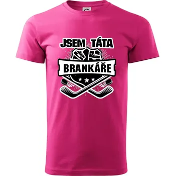 Pánská móda Hokejový erb - Táta brankáře - Klasické pánské triko vyšší gramáže - L ( Purpurová )