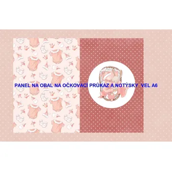 Panel bavlna - obal na očkovací průkaz nebo notýsek A6 - 228-152