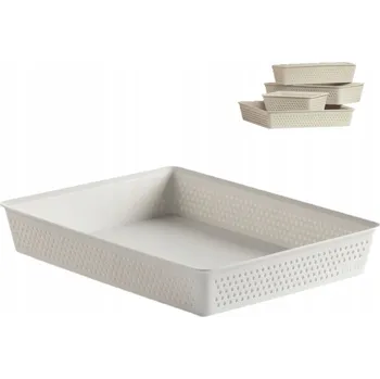 Úložný box Organizér do zásuvky A4, bílý - do kanceláře, pokoje, obýváku, kuchyně i spíže