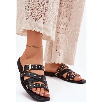 Dámské pantofle Pantofle Step in style z ekokože sponou- plochá podrážka, 41 i240_214138_2:41