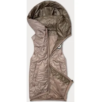 Dámská vesta Perleťově růžová dámská vesta s kapucí a stahovacím lemem, odstíny růžové XXL (44) i392_24811-48