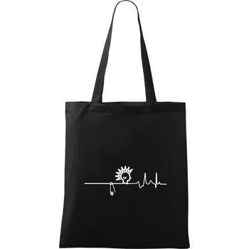 Nákupní taška Ekg punk - Taška bavlněná - 42 x 38 cm ( Černá )