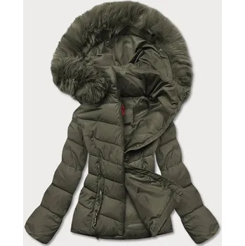 Dámská cargo bunda Krátká zimní bunda pro ženy v khaki barvě YES!PINK, odstíny zelené XL (42) i392_20923-53