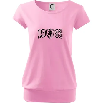 Dámské tričko Narozeninový motiv - znak - 1983 - Volné triko city - S ( Růžová )