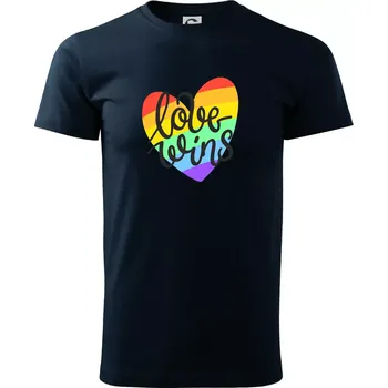 Love wins srdce - Triko extra velké (5-8XL) - 8XL ( Námořní modrá (velmi tmavá - téměř černá) )