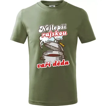 Dětská móda Nejlepší rajskou vaří děda - Tričko dětské bavlněné - 98 cm / 2 roky ( Khaki )