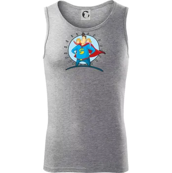 Táta superman - holka a holka - Tílko pánské Core - M ( Tmavě šedý melír )
