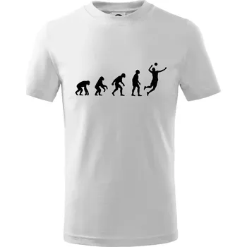 Chlapecké tričko Evoluce volejbal smeč - Tričko dětské bavlněné - 98 cm / 2 roky ( Bílá )
