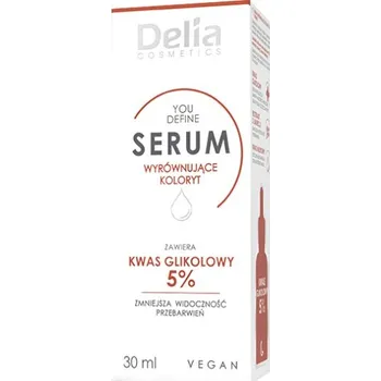 Pleťové sérum Delia sérum na obličej vyrovnávající tón pleti s 5% glykolovou kyselinou, 30 ml