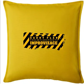 Polštář Žádný plán - improvizace - Polštář 50x50 - 50x50 - Včetně výplně ( Žlutá )