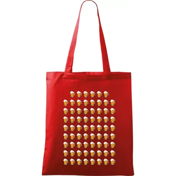 Nákupní taška Narozeniny - 70x pivo - Taška bavlněná - 42 x 38 cm ( Červená )