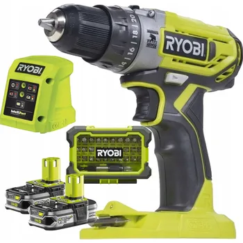 Aku vrtačka Ryobi 18V + 2x1,5Ah + nabíječka + ks sada bitů