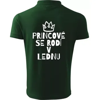 Pánská košile Princové se rodí v lednu - Polokošile pánská Pique Polo 203 - 5XL ( Lahvově zelená )