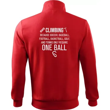 Pánská mikina Climbing beacause one ball - Mikina bez kapuce Adventure - 2XL ( Červená )