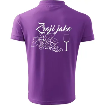 Pánská košile Zraji jako víno - Polokošile pánská Pique Polo 203 - XL ( Fialová )