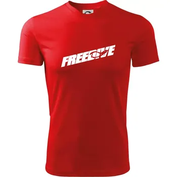 Freedive - nápis s potápěčem - Pánské triko Fantasy sportovní (dresovina) - XL ( Červená )
