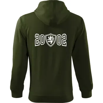 Pánská mikina Narozeninový motiv - znak - 2002 - Mikina s kapucí na zip trendy zipper - S ( Military )