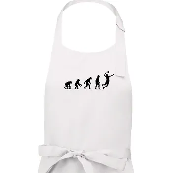 Kuchyňská zástěra Evoluce volejbal smeč - Pánská zástěra na vaření - Univerzální velikost ( Bílá )