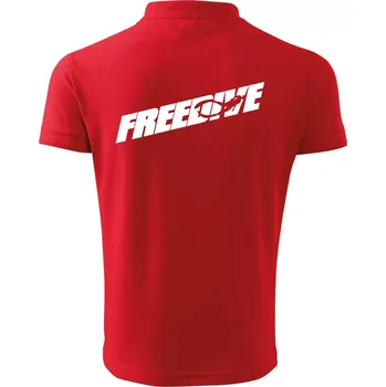 Pánská košile Freedive - nápis s potápěčem - Polokošile pánská Pique Polo 203 - L ( Červená )