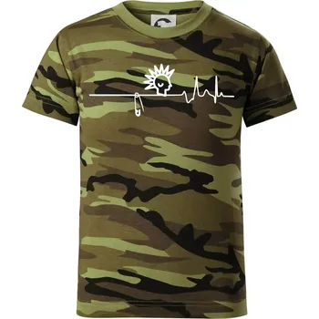 Chlapecké oblečení Ekg punk - Dětské maskáčové triko - 122 cm/6 let ( Zelený maskáč )