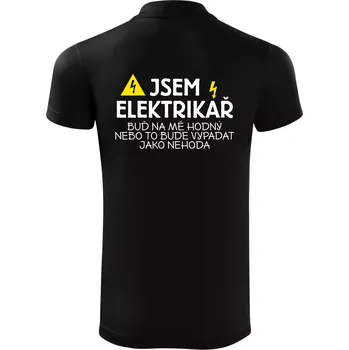 Pánská košile Jsem elektrikář - nehoda - Polokošile Victory sportovní (dresovina) - XL ( Černá )