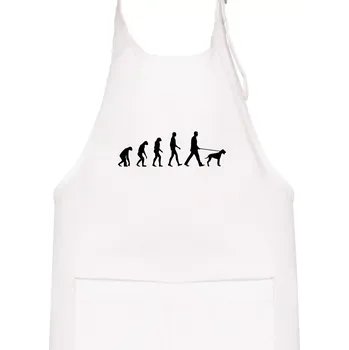 Kuchyňská zástěra Evoluce pes ohař - Dětská zástěra na vaření - Univerzální velikost ( Bílá )