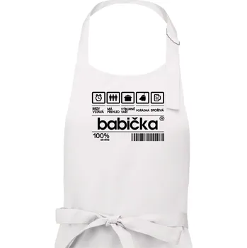 Kuchyňská zástěra Čárový kód babička - Dámská zástěra na vaření - Univerzální velikost ( Bílá )