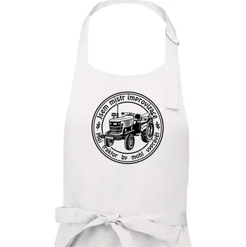 Kuchyňská zástěra Mistr improvizace starý traktor - Dámská zástěra na vaření - Univerzální velikost ( Bílá )