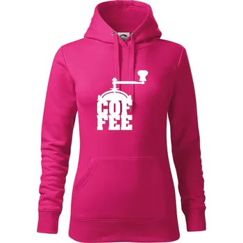 Dámská mikina Coffee mlýnek - Mikina dámská Cape s kapucí - XS ( Purpurová )