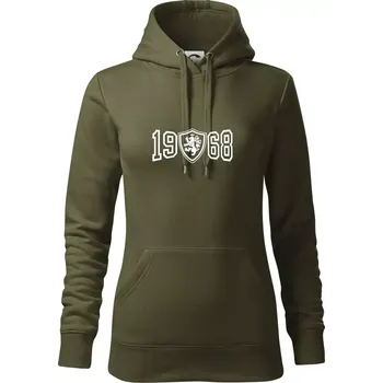 Dámská mikina Narozeninový motiv - znak - 1968 - Mikina dámská Cape s kapucí - L ( Military )