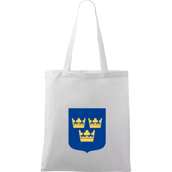 Švédský znak tři korunky velký - Taška bavlněná - 42 x 38 cm ( Bílá )