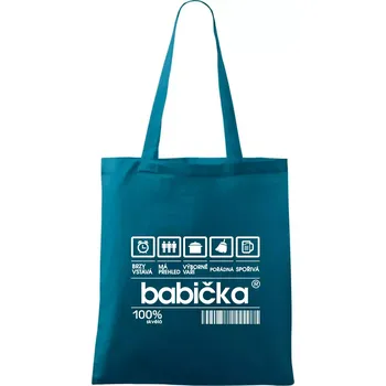 Čárový kód babička - Taška bavlněná - 42 x 38 cm ( Petrolejová )