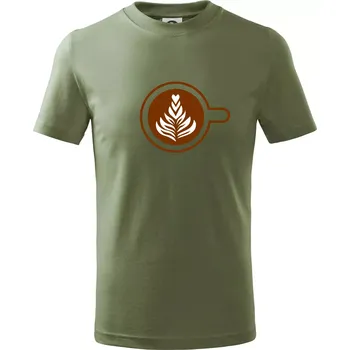 Coffee art - Tričko dětské bavlněné - 122 cm/6 let ( Khaki )