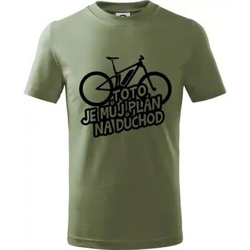 Ebike plán na důchod - Tričko dětské bavlněné - 104-110cm / 3-4 roky ( Khaki )
