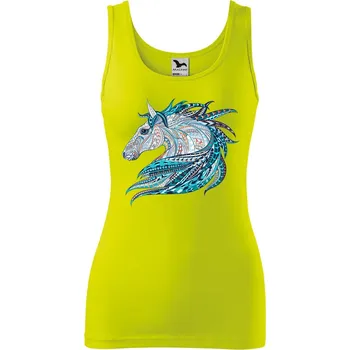 Dámské oblečení Dámské tílko s potiskem Hlava koně Velikost: 2XL, Barva: Limetková