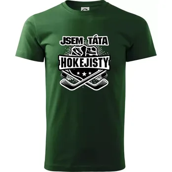 Hokejový erb - Táta hokejisty - Triko extra velké (5-8XL) - 7XL ( Lahvově zelená )