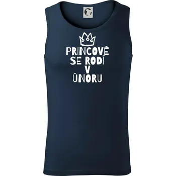 Pánská móda Princové se rodí v únoru - Tílko pánské Core - S ( Námořní modrá (velmi tmavá - téměř černá) )