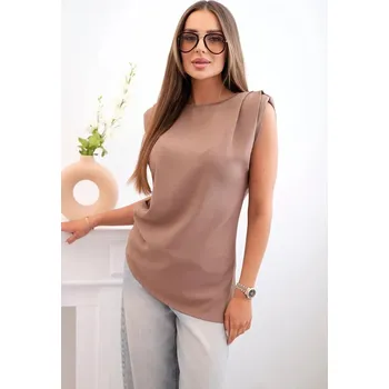 Elegantní halenka s volány a asymetrickým střihem velbloudí, UNI i519_32079-U