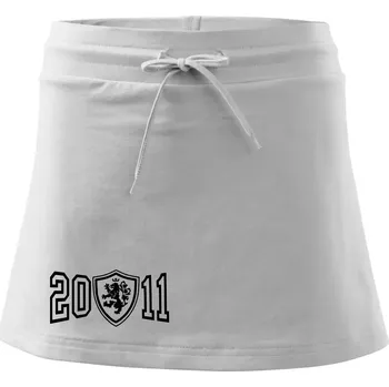 Dámská sukně Narozeninový motiv - znak - 2011 - Sportovní sukně - two in one - M ( Bílá )