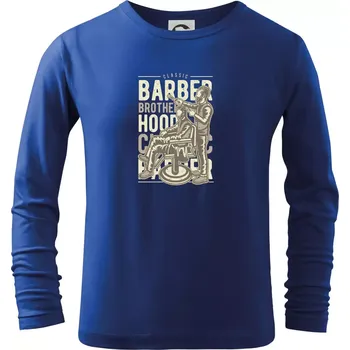 Chlapecké tričko Barber Brotherhood - Triko dětské Long Sleeve - 104-110cm / 3-4 roky ( Královská modrá )