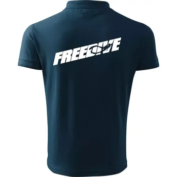 Pánská košile Freedive - nápis s potápěčem - Polokošile pánská Pique Polo 203 - M ( Námořní modrá (velmi tmavá - téměř černá) )