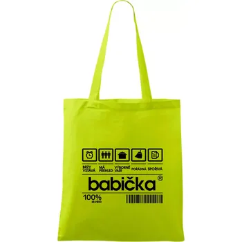 Čárový kód babička - Taška bavlněná - 42 x 38 cm ( Limetková )