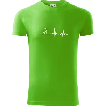 Pánské tričko EKG zuby - Viper FIT - Pánské zůžené tričko - M ( Apple Green )