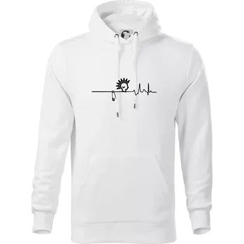 Pánská mikina Ekg punk - Mikina pánská Cape s kapucí - 3XL ( Bílá )