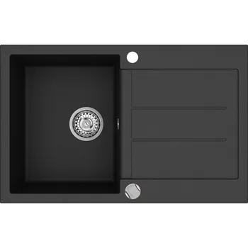 Granitový dřez Granitový dřez Helika TESA SQT101 black metallic