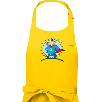 Kuchyňská zástěra Táta superman - kluk a kluk - Pánská zástěra na vaření - Univerzální velikost ( Žlutá )