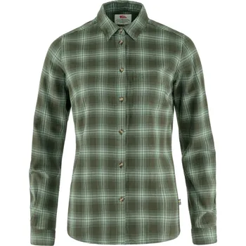 Dámská košile dámské košile s dlouhým rukávem FJÄLLRÄVEN Övik Flannel Shirt W Deep Forest-Patina Green - XL