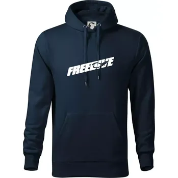 Pánská mikina Freedive - nápis s potápěčem - Mikina pánská Cape s kapucí - 5XL ( Námořní modrá (velmi tmavá - téměř černá) )