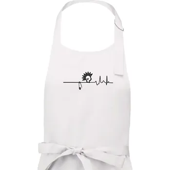 Kuchyňská zástěra Ekg punk - Dámská zástěra na vaření - Univerzální velikost ( Bílá )