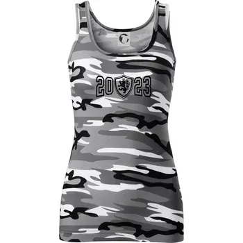 Dámské tričko Narozeninový motiv - znak - 2023 - Dámské Maskáčové tílko - M ( Šedý maskáč )